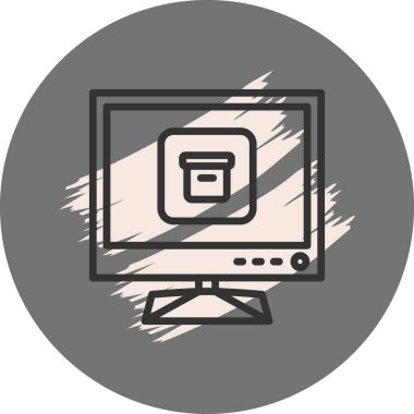 Depolama simgesini gösteren bilgisayar monitörü