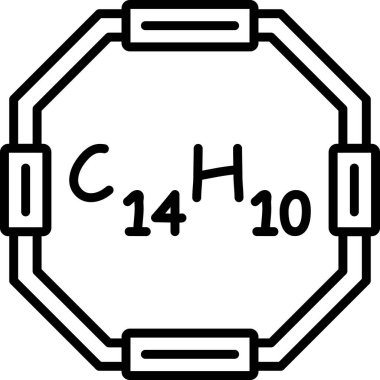Chemical structure of Anthracene molecule, web simple icon