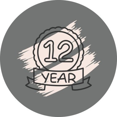 12. yıldönümü ikonu. Uygulamalar için rozet