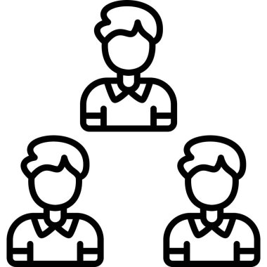 Üçgende üç adam yan yana duruyor.