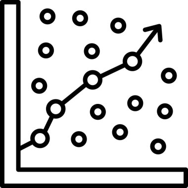 Gerileme eğilimi grafiği, veri modeli simgesi