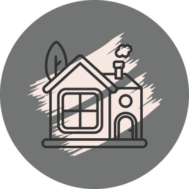 Cottage house icon. simple art illustration for app or web page 
