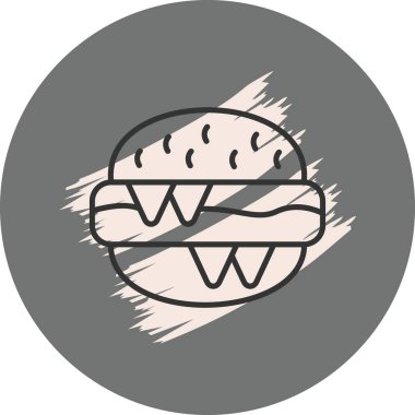 Hamburger yemek ikonu, hamburger vektör tasarımı