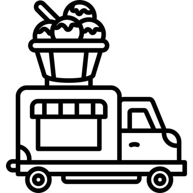 Dondurma kamyonu lezzetli dondurulmuş ikramlar sunuyor.