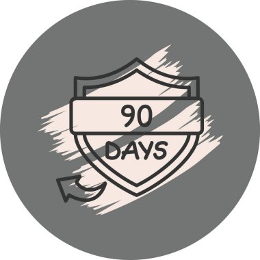 90 Gün simgesi. Uygulamalar veya web sayfaları için uygun yaratıcı doğrusal logo