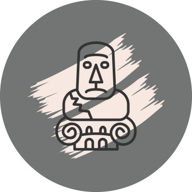 Moai Satır Simgesi Basit Görüntü Beyaz Arkaplanda İzole Edildi