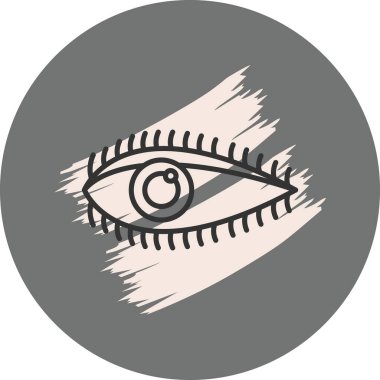 Eğri kirpikli basit bir göz çizimi.