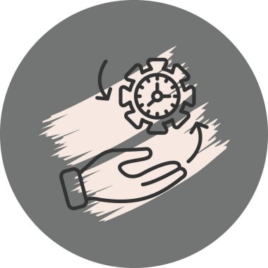 zaman yönetimi web simgesi, vektör illüstrasyonu          