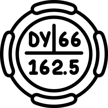 Dissprosyum sembolü, periyodik tablonun kimyasal elementi, vektör simgesi