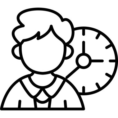 Büyük saatin yanında duran kişi