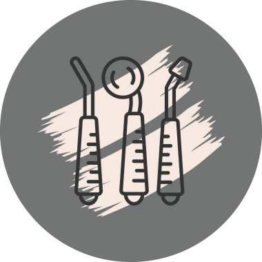 Dairesel arkaplanda düzenlenmiş diş araçları