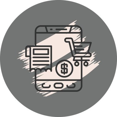 Alışveriş yapan modern simgenin vektör illüstrasyonu