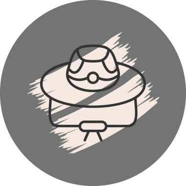 Dairesel arkaplanda basit şapka simgesi