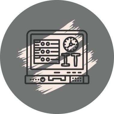 Çeşitli teknik elementleri gösteren bilgisayar ekranı