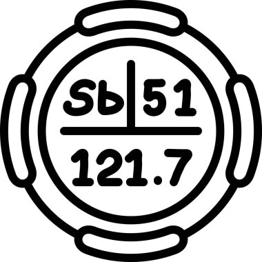 Antimon Kimyasal Element Basit Simge, Vektör