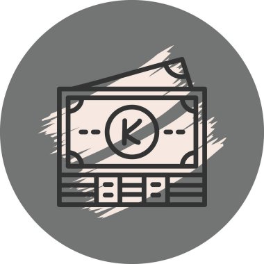 Myanmar Notları Simgesi. Düz Vektör Tasarımı