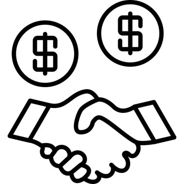 İş anlaşmasını ve parayı simgeleyen tokalaşma