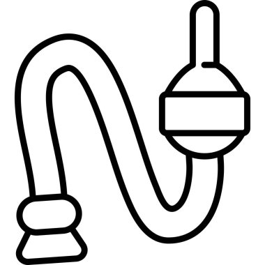 Burun Aspiratörü Çizgisi Düz Simgesi