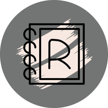 Bir kitapta büyük harf R Simgesi