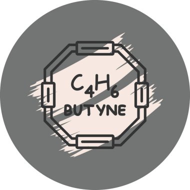 Butyne molekülünün kimyasal yapısı, basit web simgesi