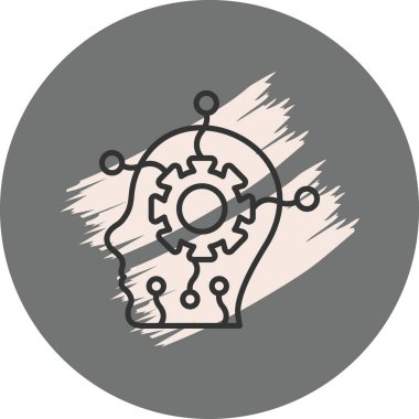 Yapay Zeka Çizgisi Simgesi Basit Görüntü Beyaz Arkaplanda İzole Edildi