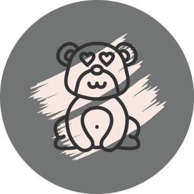 Gri Arkaplanda Aşık Ayı Simgesi 