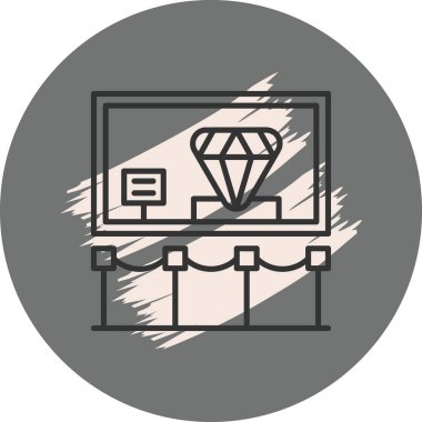 Büyük elmas mücevher dikdörtgen cam müze vitrininin içinde kadife halatın arkasında duruyor..