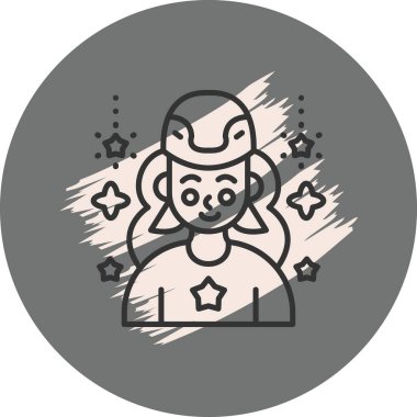 Çizgi film karakteri şapkalı ve gülümsüyor.