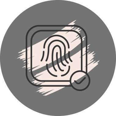 Biyometrik Tanıma simgesi vektör illüstrasyonu