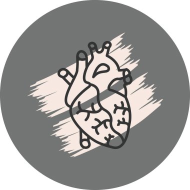 Dairesel arkaplanda biçimlendirilmiş kalp çizimi