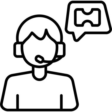 Kulaklık takan kişi müşteriyle konuşuyor.