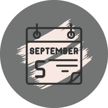 5 Eylül Gri Arkaplanda Simge 