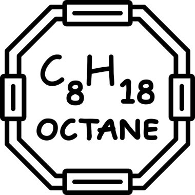 Octane molekülünün kimyasal yapısı, basit web simgesi