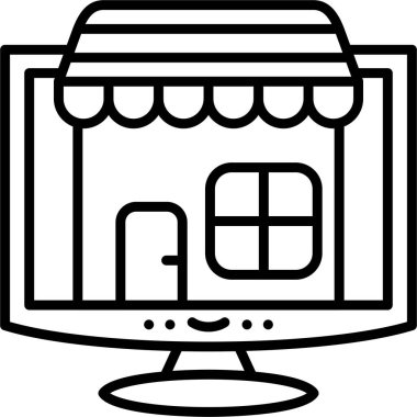 Küçük dükkanı gösteren bilgisayar ekranı