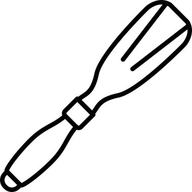 Mutfak spatulasının siyah ana hatları