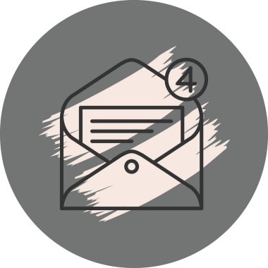 Bildirim numarası dört olan zarf simgesi