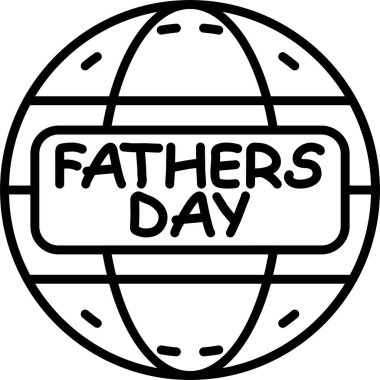Babalar Günü için rozetli dünya. Uygulamalar veya web sayfaları için uygun basit simge