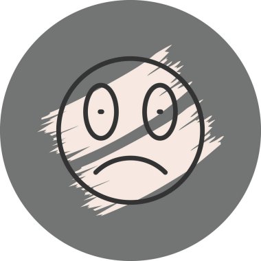 Çizgi film karalama simgesi web işareti, beyaz arkaplanda izole edilmiş emoji simgesi