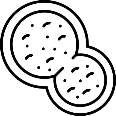 İçinde noktalı desenler olan iki dairesel şekil.