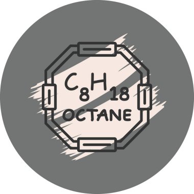 Octane molekülünün kimyasal yapısı, basit web simgesi