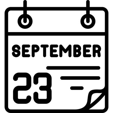 23 Eylül takvim simgesi, vektör illüstrasyonu          