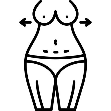 vücut yağı diyet simgesi ana hatlar biçiminde