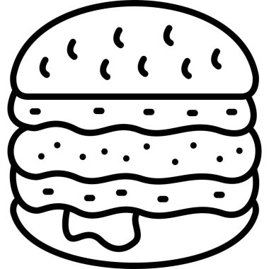 Hamburger yemek ikonu, hamburger vektör tasarımı