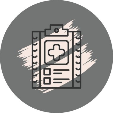 Bu tıbbi pano illüstrasyonu, haç ve kare içeren bir sağlık kontrol listesi içeren uygulamalar veya web sayfaları için uygundur..