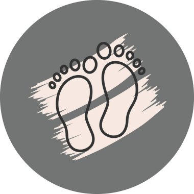 Gri dairesel arkaplanda ayak izleri