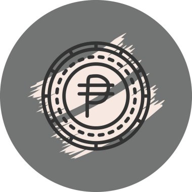 Gri Dairesel Arkaplanda Küba Para Simgesi