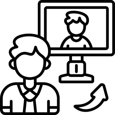 Merkezi işleç simgesini arayın, illüstrasyon vektör