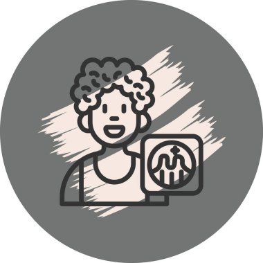 Kadın. Web simgesi basit illüstrasyon