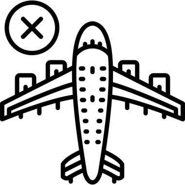 Uçak ikonu. Vektör İllüstrasyonu