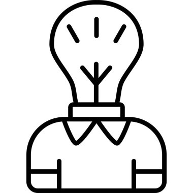 Ampul fikri ikonu. Beyaz arkaplanda izole edilmiş web tasarımı için ana fikir vektör simgesi